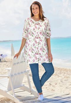 Three-Quarter Sleeve Full Placket Blouse