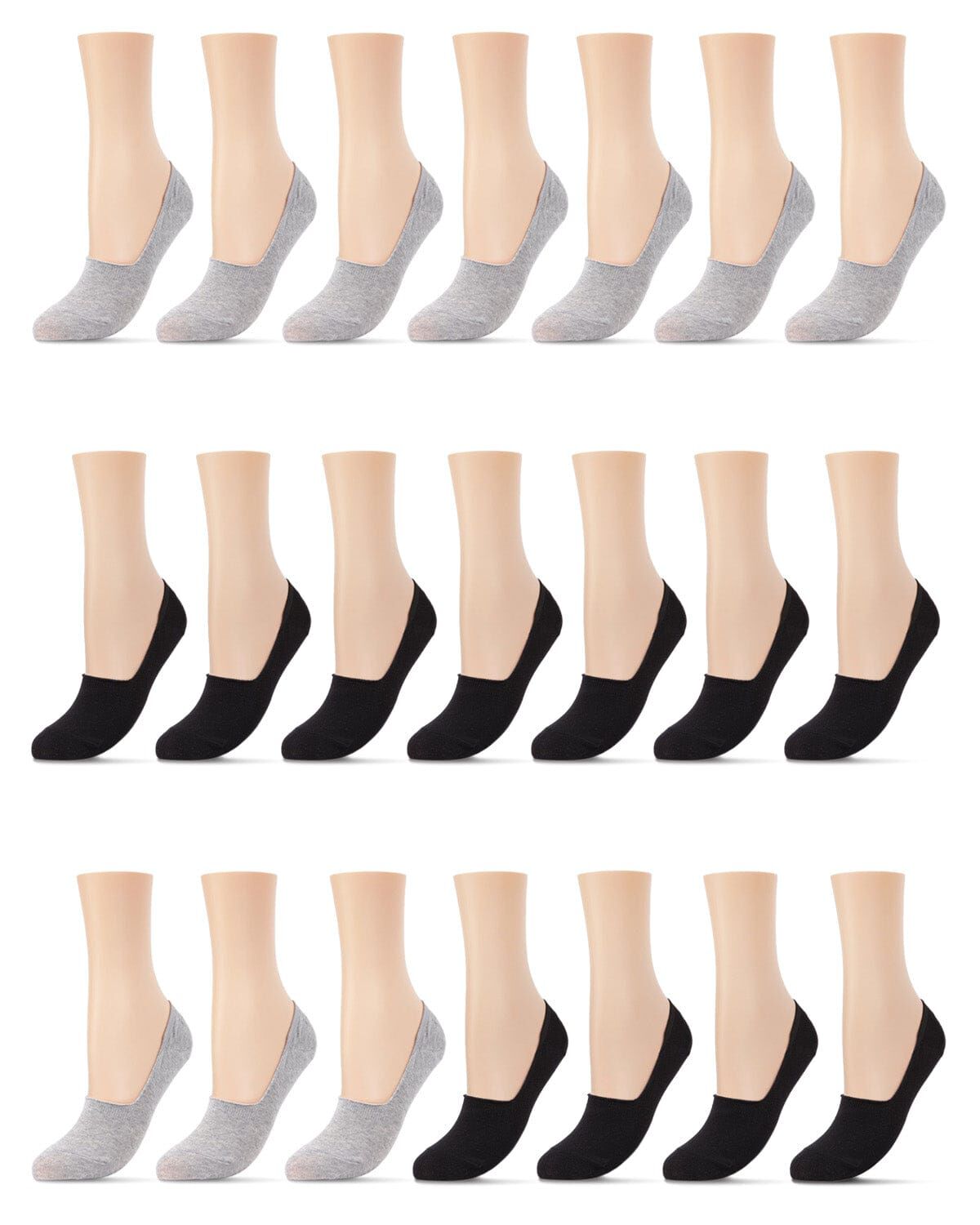 High-Cut Cotton Blend Sneaker Liner 7 Pack, BLACK GRAY, hi-res image number 0