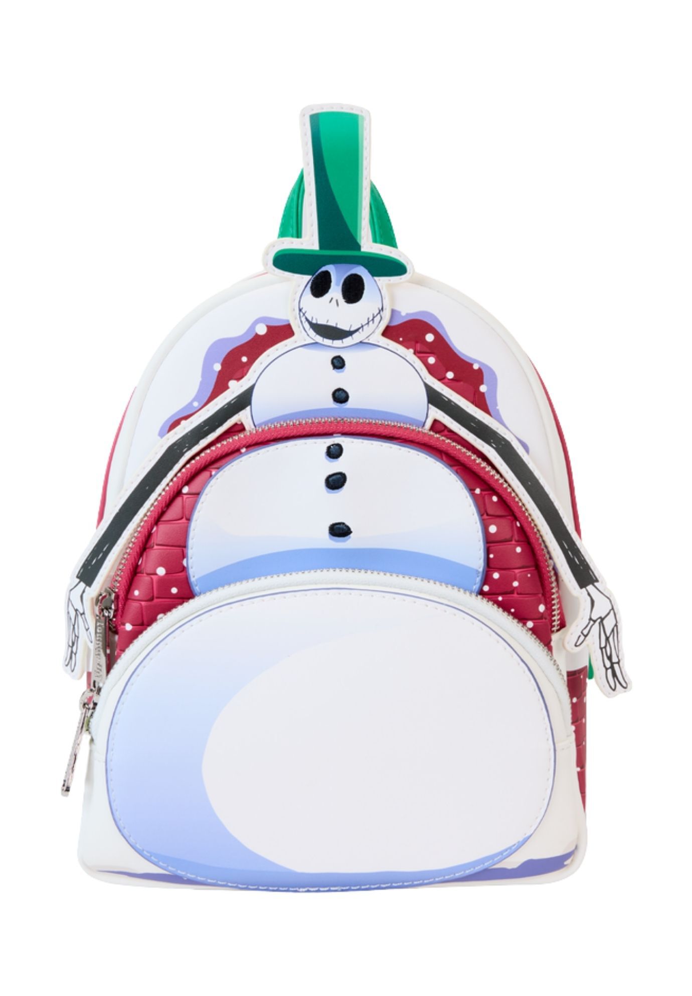 Loungefly x The Nightmare Before Christmas Snowman Jack Skellington Mini Backpack, WHITE, hi-res image number 0