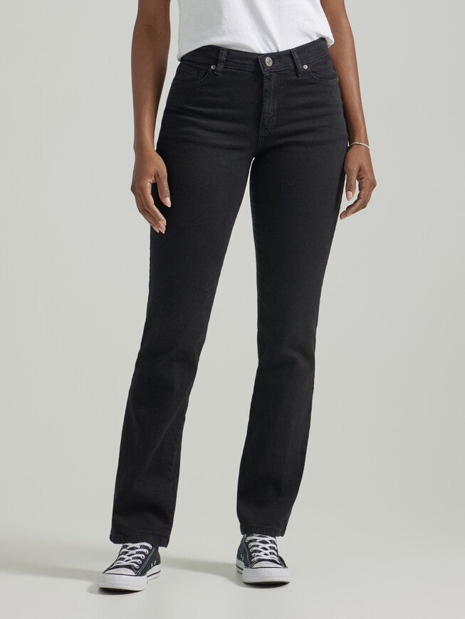 Relaxed Fit Straight Leg Jean, BLACK, hi-res image number 0