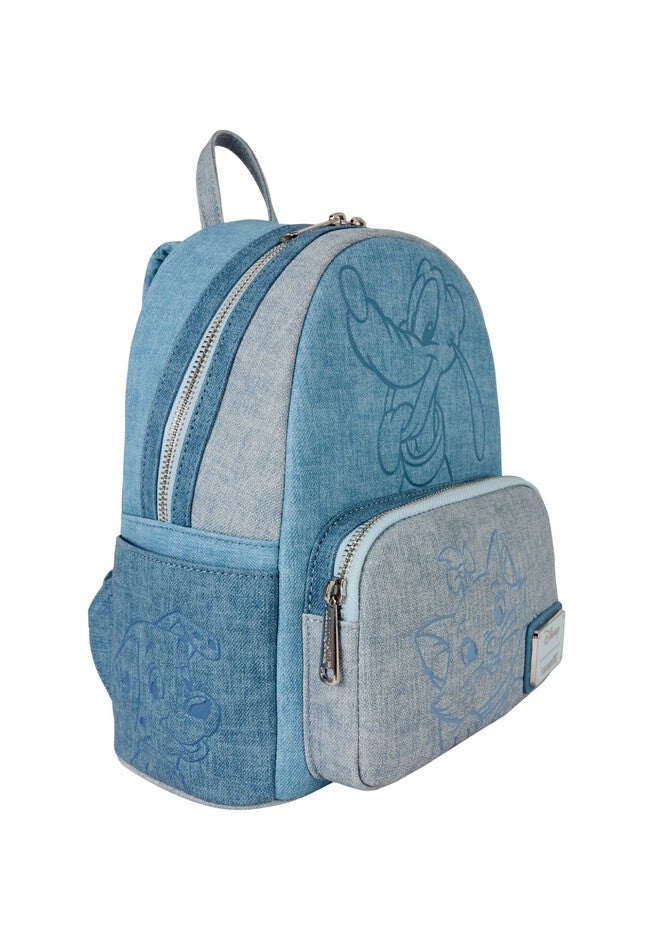 Loungefly x Disney Dogs and Cats Mini Backpack Faux Denim, BLUE, alternate image number null