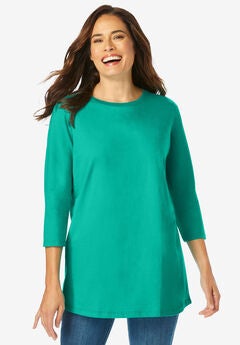 Perfect Three-Quarter Sleeve Crewneck Tee