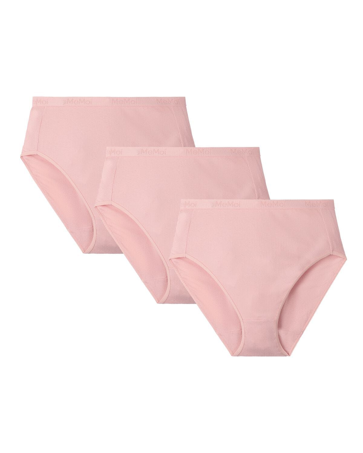Women's 3 Pair Pack Ribbed Briefs, BRIDAL ROSE, alternate image number 3
