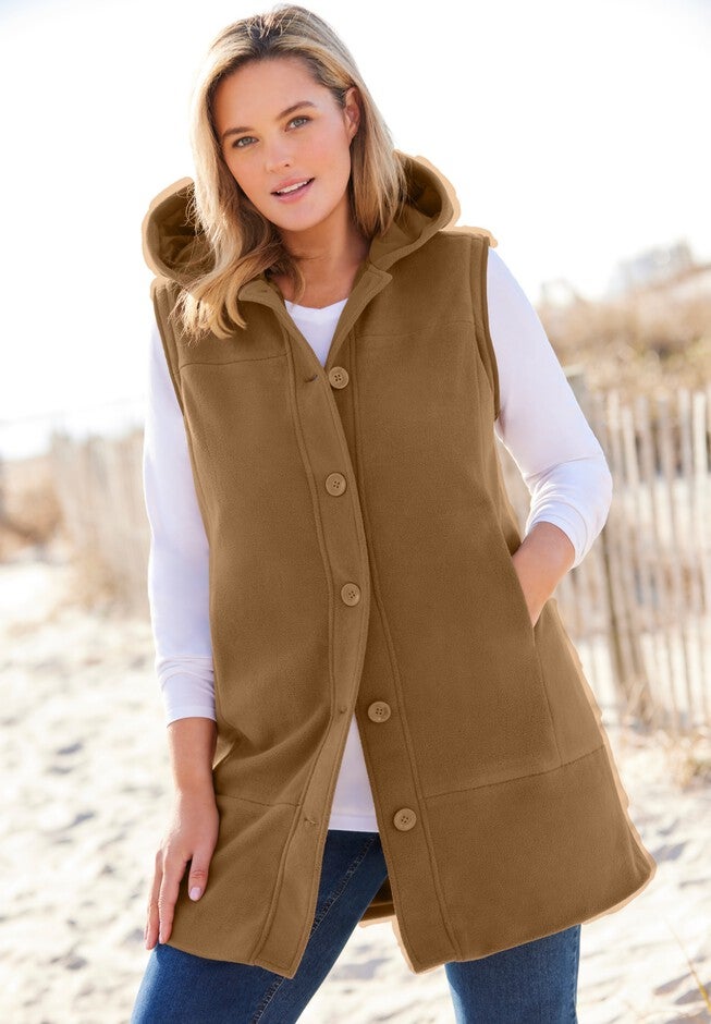 2-in-1 Fleece Jacket With Removable Sleeves, , alternate image number null