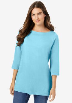 Perfect Three-Quarter Sleeve Boatneck Tee