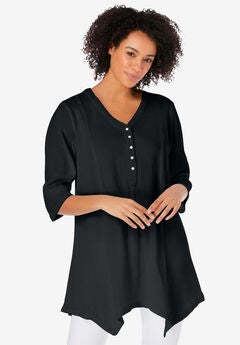 Handkerchief Hem Henley Tunic