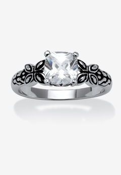Cushion-Cut Birthstone Ring In Sterling Silver