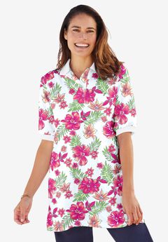 Plus Size White Cotton Shirts