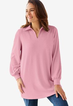 Blouson Sleeve Texture Tunic