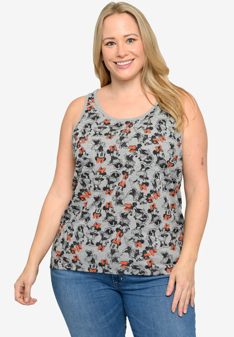 Disney Minnie Mouse Tank Top Shirt All-Over Print Red T-Shirt, GREY, hi-res image number null