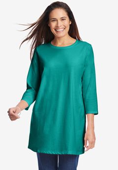 Plus Size Crew Neck Tunics