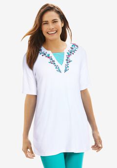 7-Day Embroidered Layered-Look Tunic