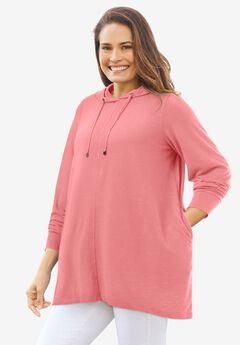 Pleat-Back Swing Hoodie Sweatshirt