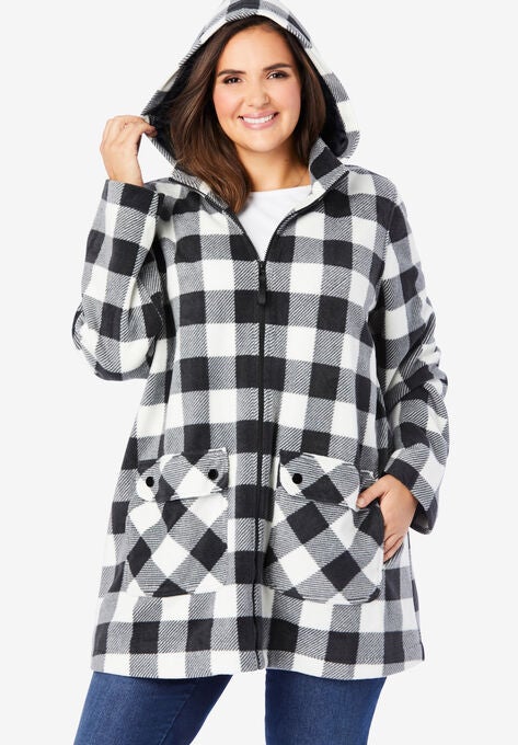 Hooded Fleece Coat, , alternate image number null