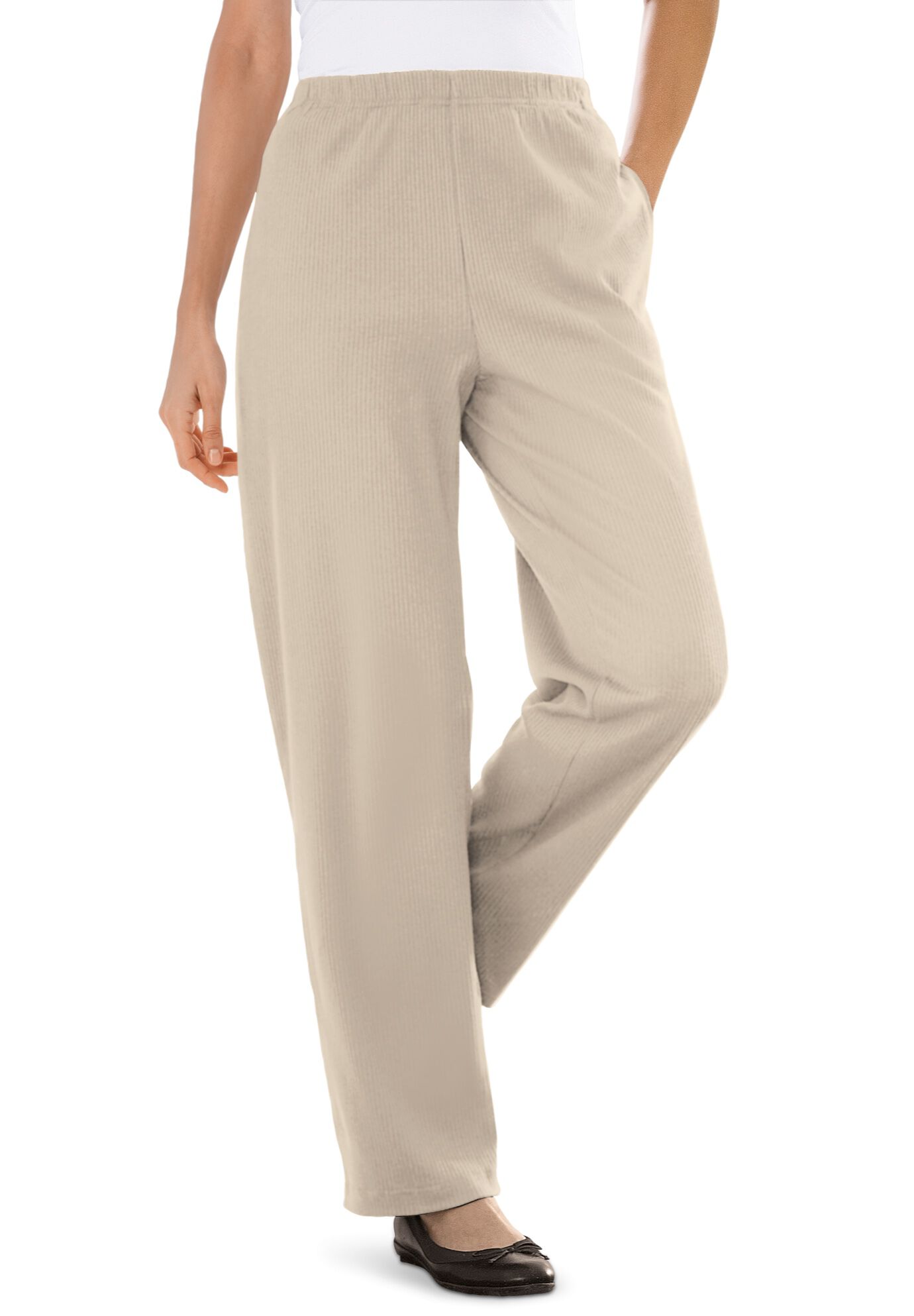 woman within knit pants