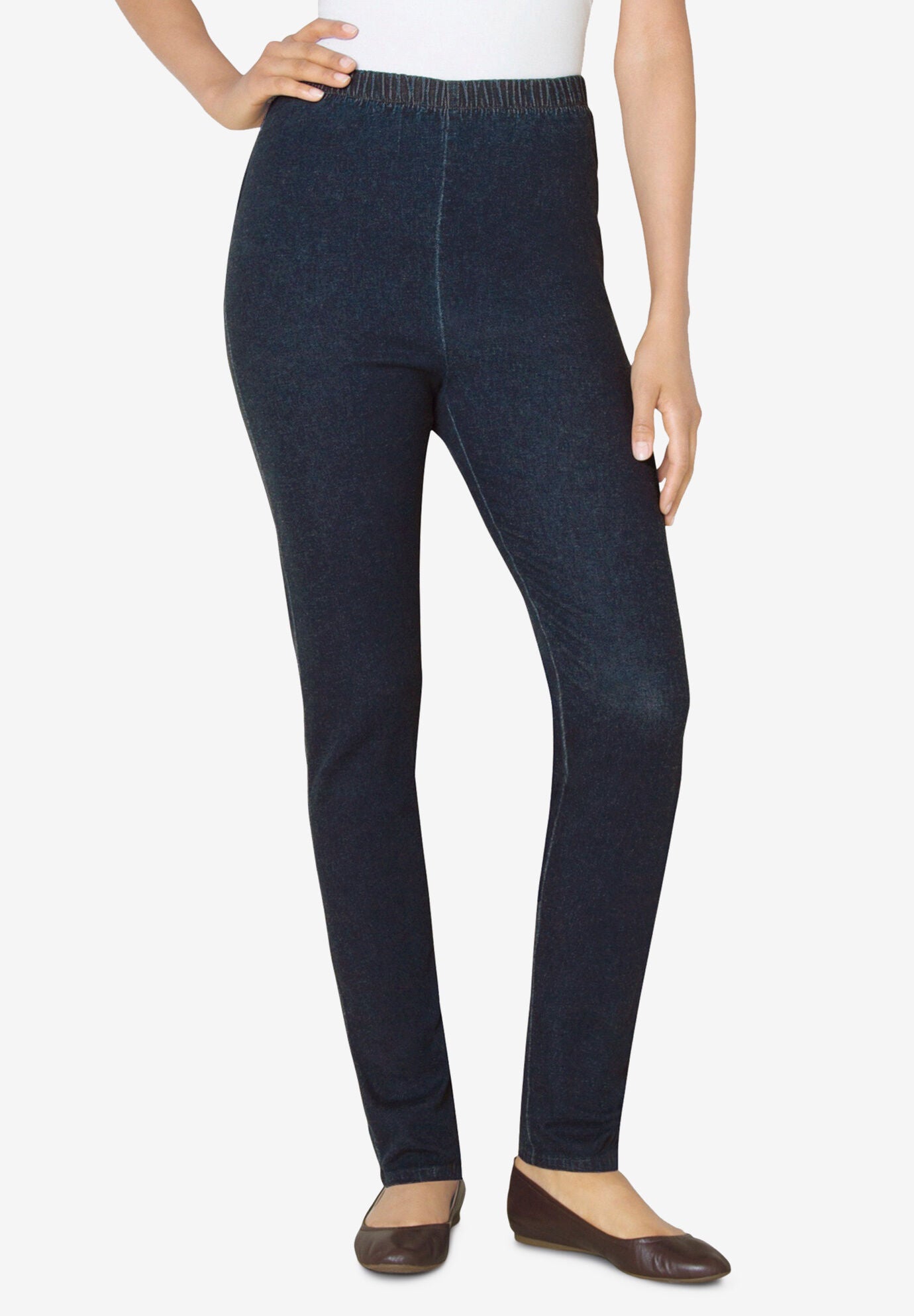 Woman within jeggings top