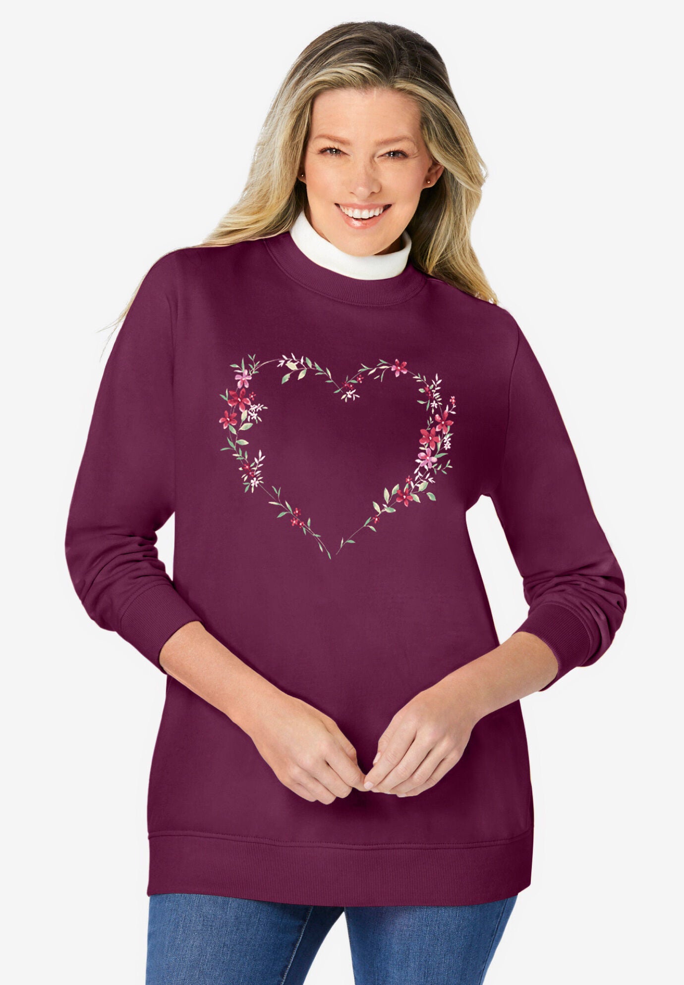 Layered Look Sweatshirt Woman Within