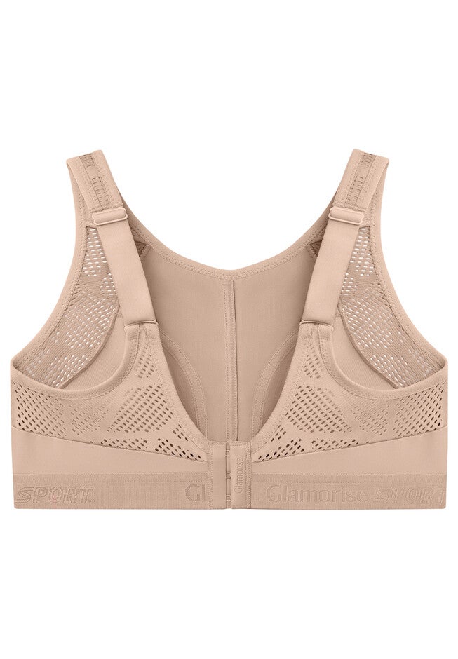 Full Figure Plus Size No-Sweat Mesh Sports Bra Wirefree 1068, , alternate image number 4