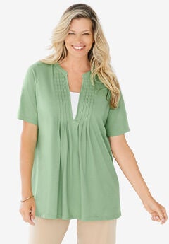 7-Day Layer-Look Elbow-Sleeve Tee