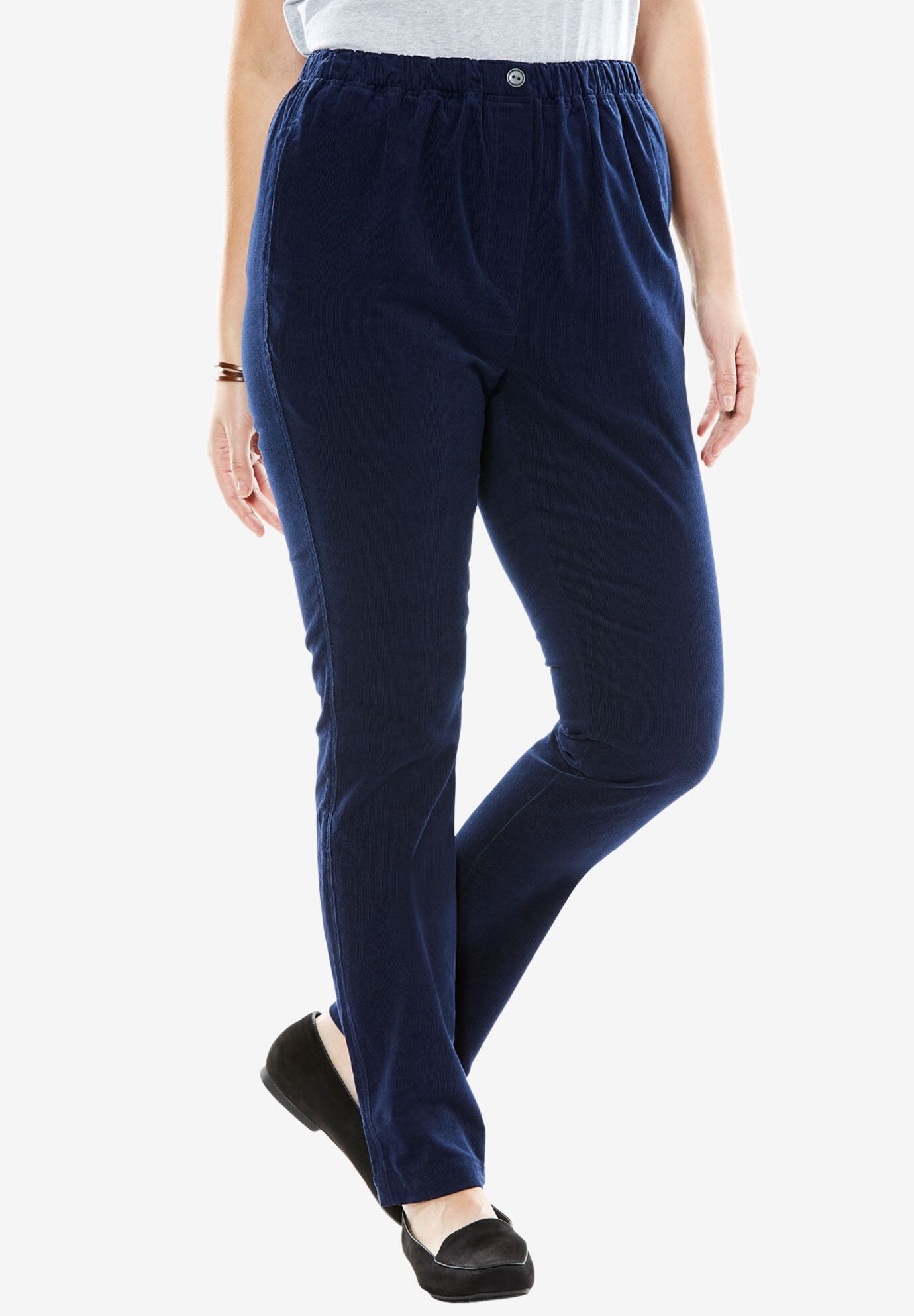 woman within corduroy pants