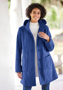 Hooded A-Line Fleece Coat