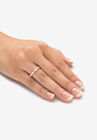 Gold Over Sterling Silver Round Wedding Band Ring Cubic Zirconia, , alternate image number null