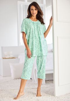2-Piece Pintuck Tee and Capri Sleep Set
