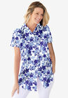 Perfect Short Sleeve Shirt, ULTRA BLUE SHADOW FLORAL, hi-res image number null