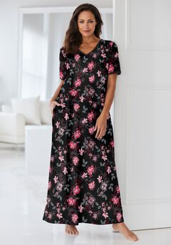 V-Neck Short Sleeve Maxi Lounger