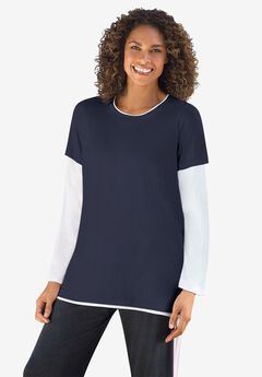 Layered-Look Crewneck Tee