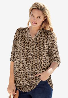 Plus Size Button Front Shirts