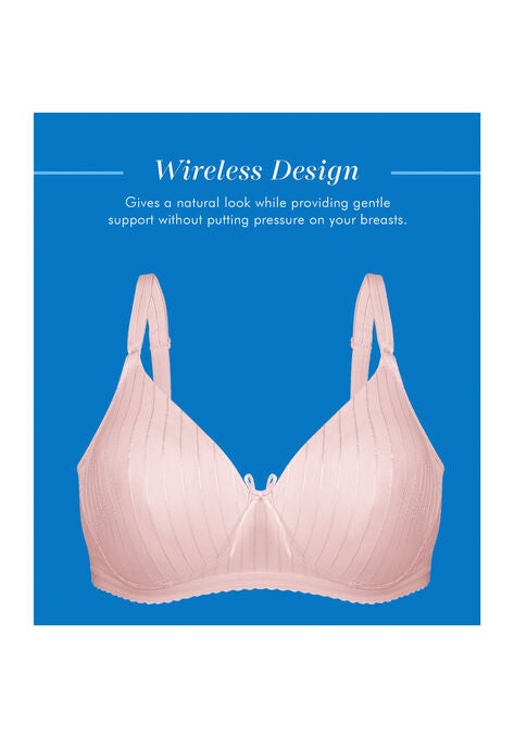 Bestform 5006248 Striped Wireless Cotton Bra With Lightly-Lined Cups, , alternate image number null