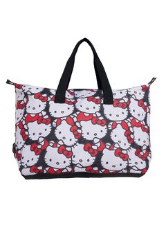 Hello Kitty Duffel Bag Travel Weekender Carry-On Large All-Over Print