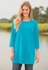 Perfect Three-Quarter-Sleeve Scoop-Neck Tunic, , alternate image number null