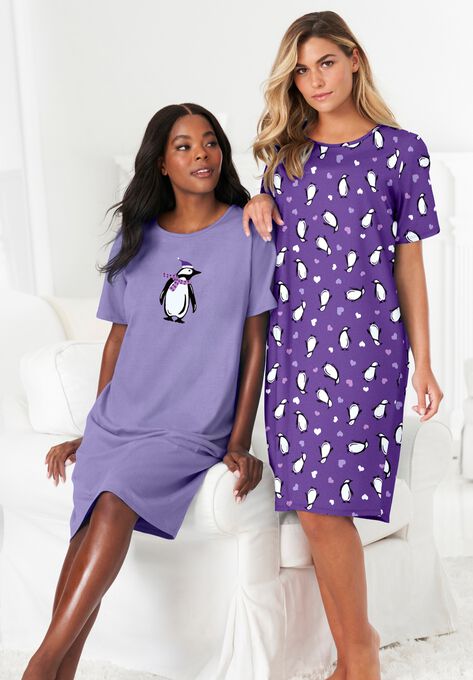 2-Pack Short-Sleeve Sleepshirt , , alternate image number null