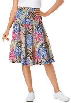 Elastic-Waist Knit Tiered Skirt