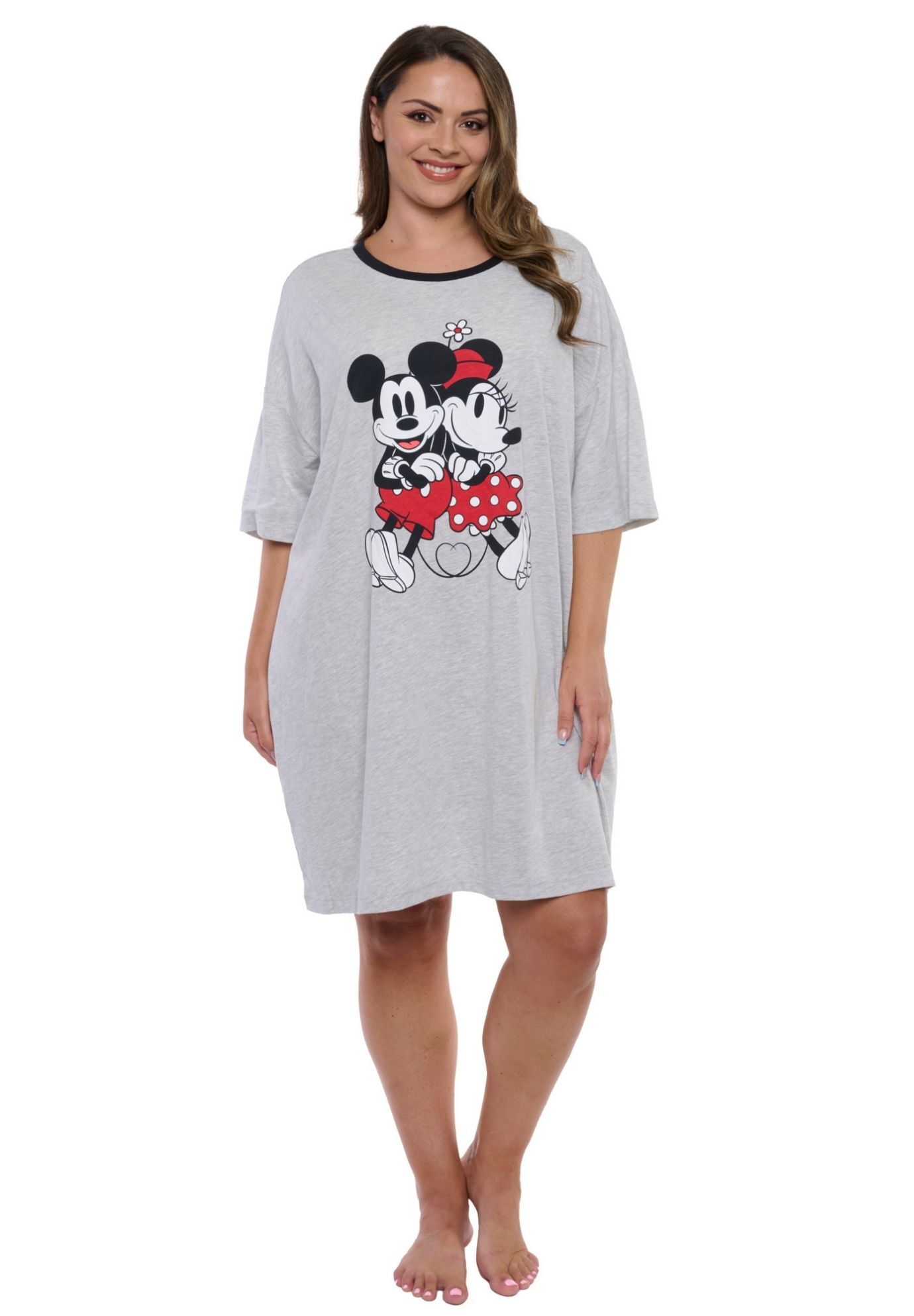 Disney Mickey & Minnie Mouse Sleep Shirt Nightgown Pajamas Gray, GRAY, alternate image number 2