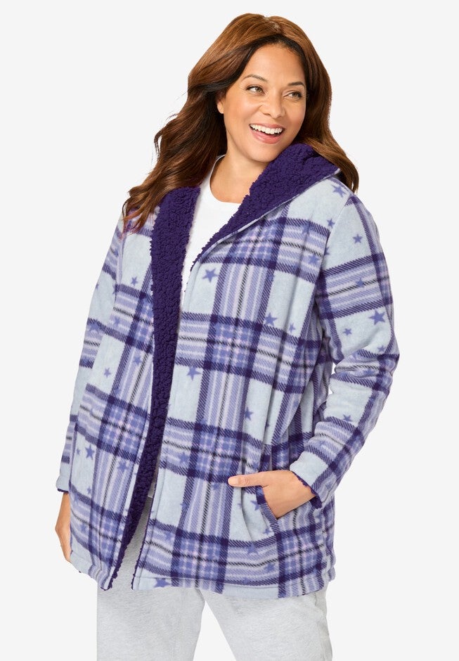 Line Set Sleep Jacket Reversible Bed Jacket | Woman Within