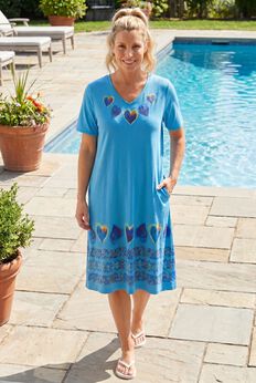 V-Neck Short Sleeve Short T-Shirt Lounger