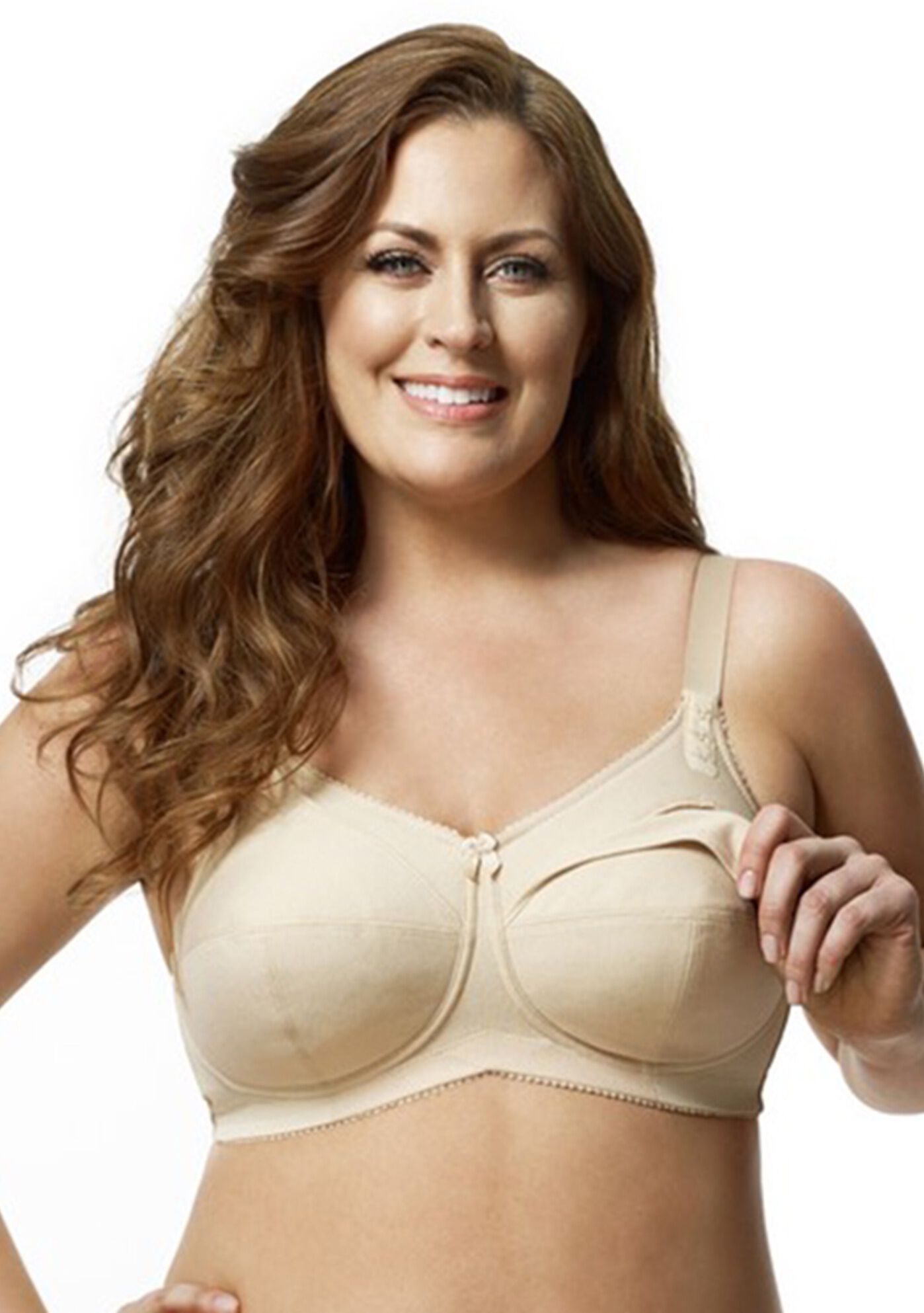 Simple Curves Cotton Nursing Softcup 1613, BEIGE, hi-res image number 0