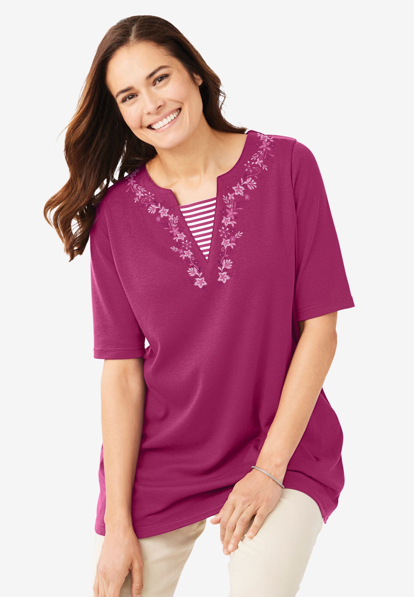 7Day Embroidered LayeredLook Tunic Woman Within