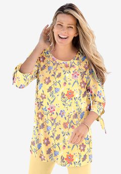 Plus Size Tie Sleeve Tops