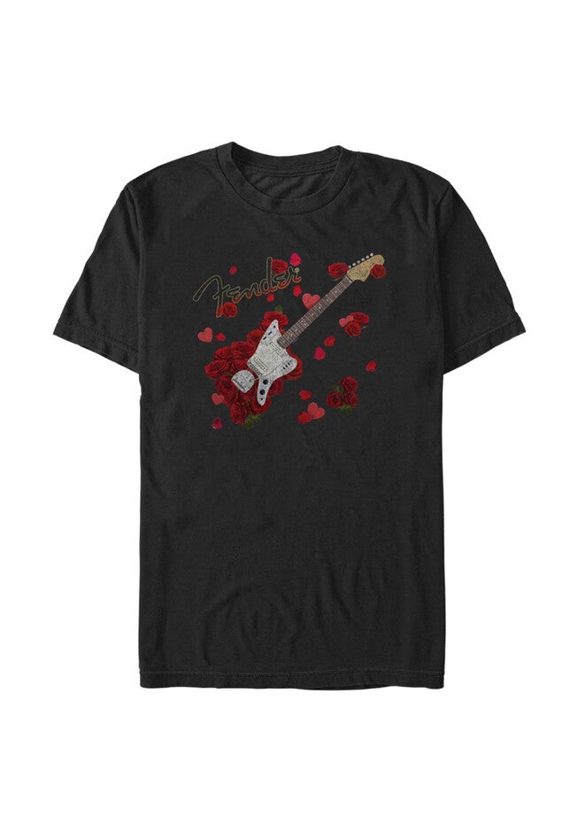 Rosey Guitar Relaxed Fit Boyfriend T-Shirt, BLACK, hi-res image number null