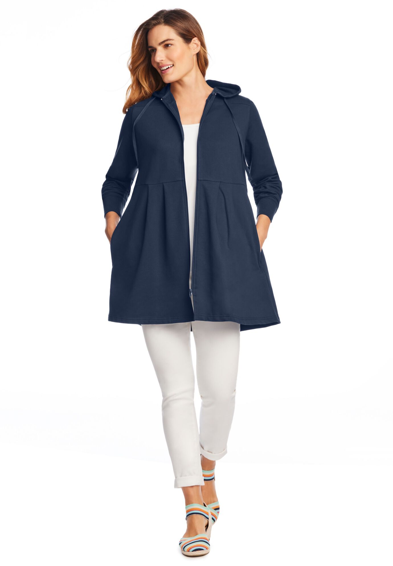 French Terry Swing Jacket, , on-hover image number 1