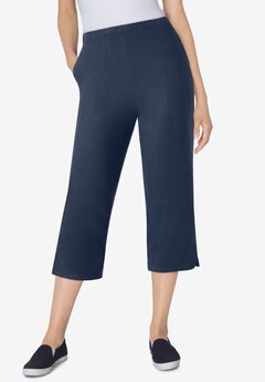 Plus Size High Rise Denim Capris
