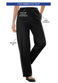 7-Day Knit Ribbed Straight Leg Pant