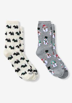 MeMoi® 2-Pack Holiday Crew Socks