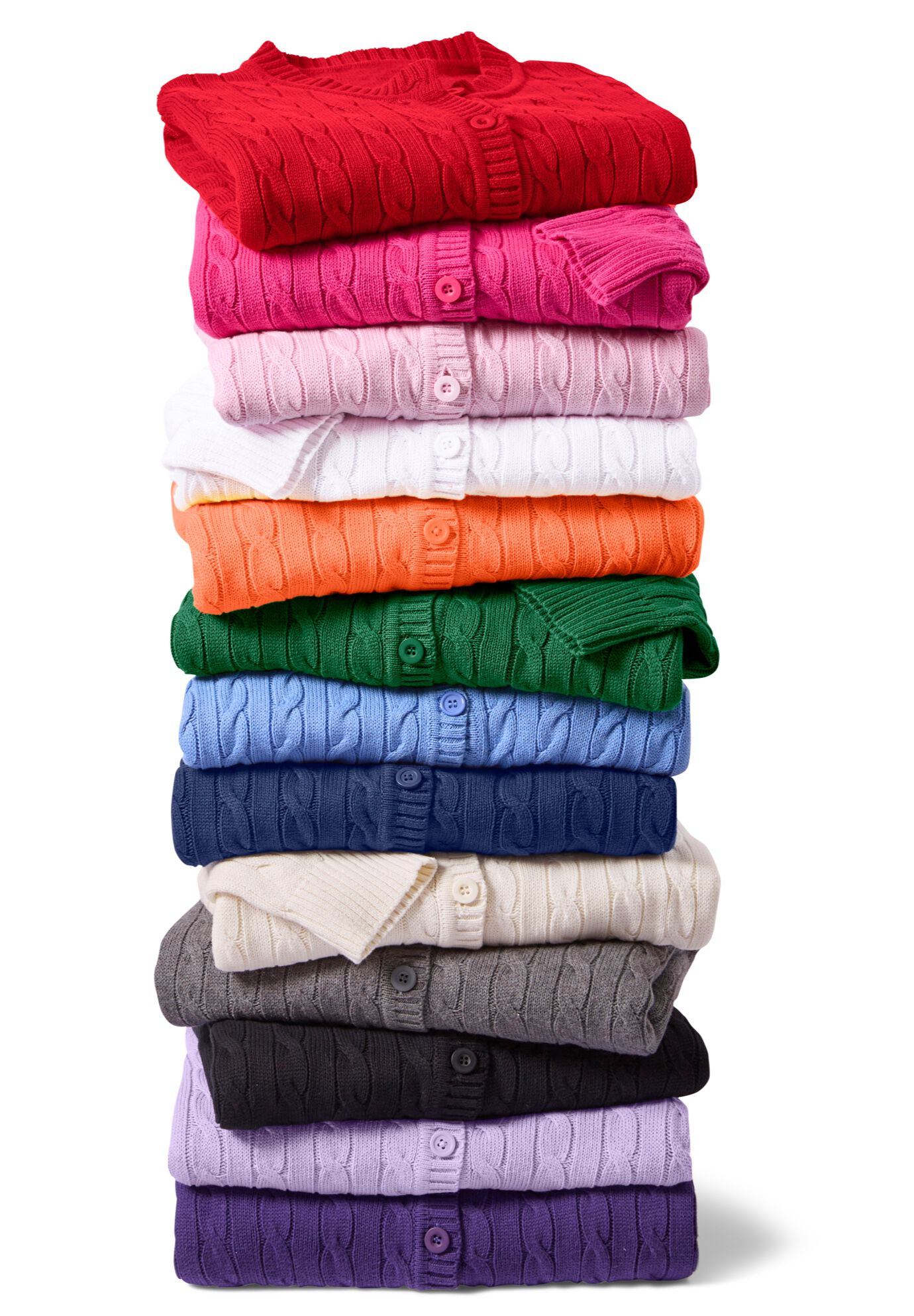Cable Knit V-Neck Pullover Sweater, , alternate image number 2
