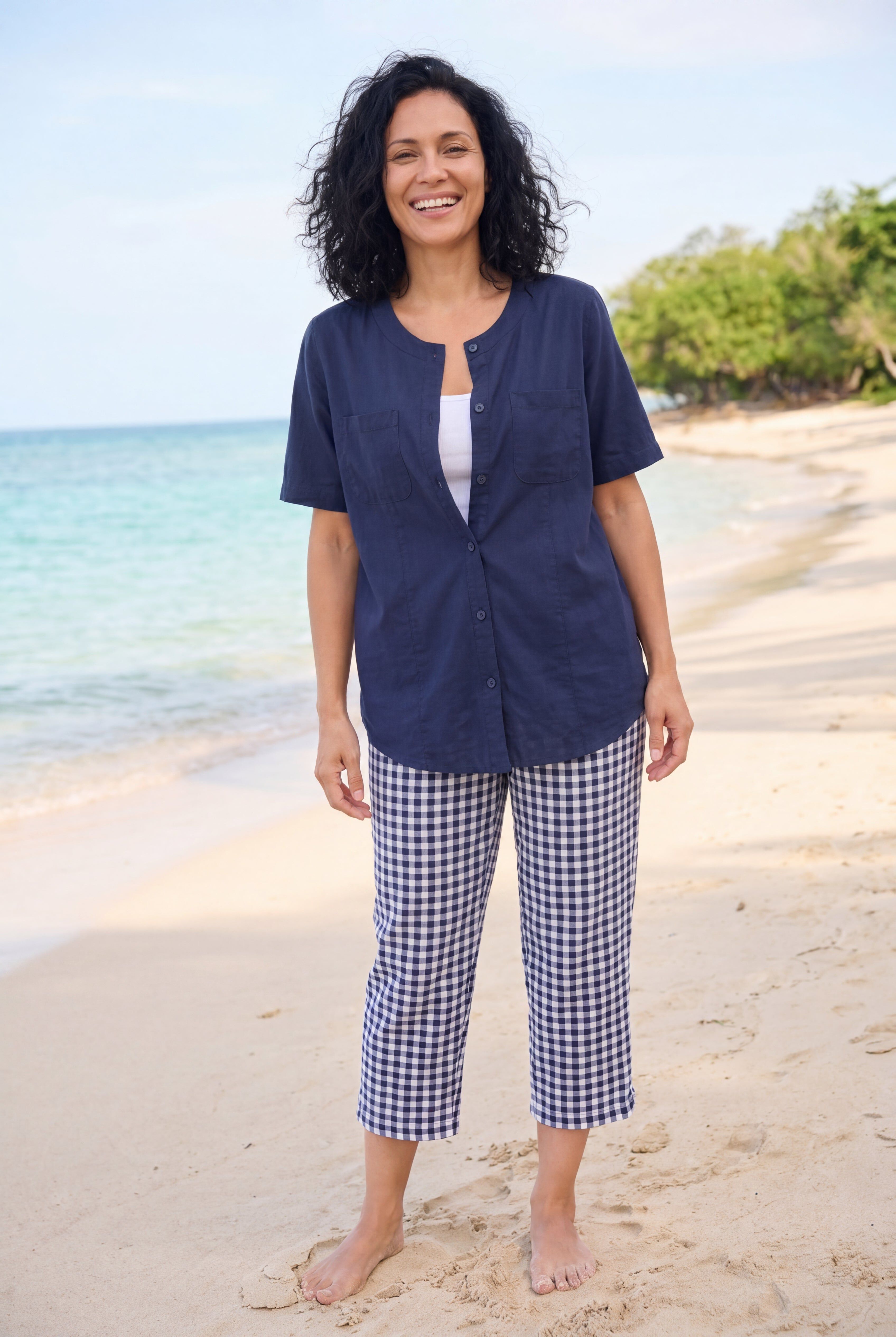 Drawstring Denim Capri Pants – Summer Style, Stonewash | Woman Within