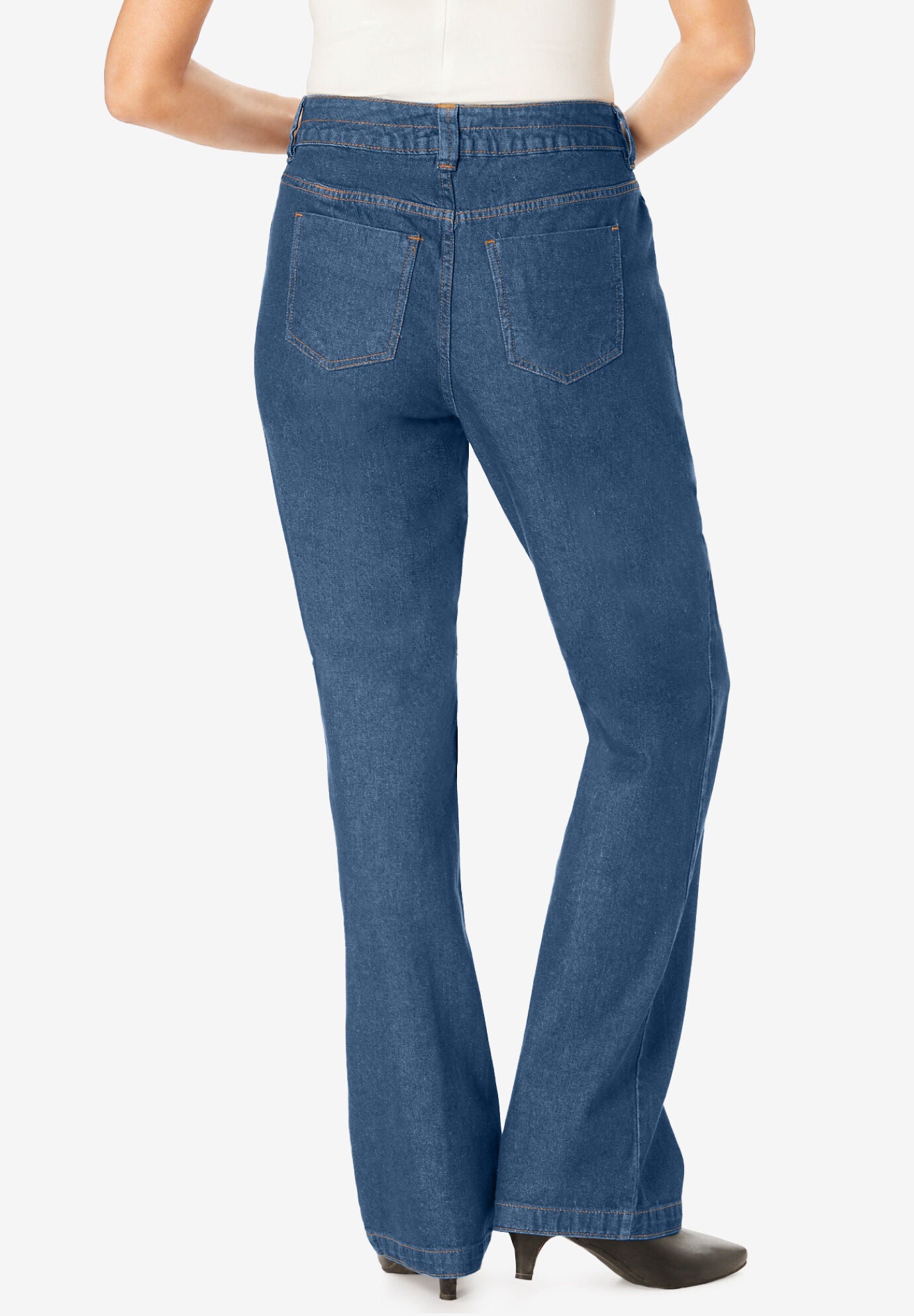 woman within denim leggings